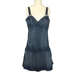 Hammer Denim Bustier Corset Mini Dress Women’s Size L